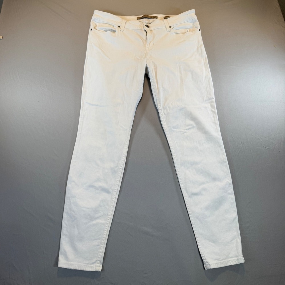 Guess Los Angeles 1981 Power Skinny Low Jeans White Denim Womens 32x28.5